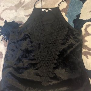 Black velvet party top